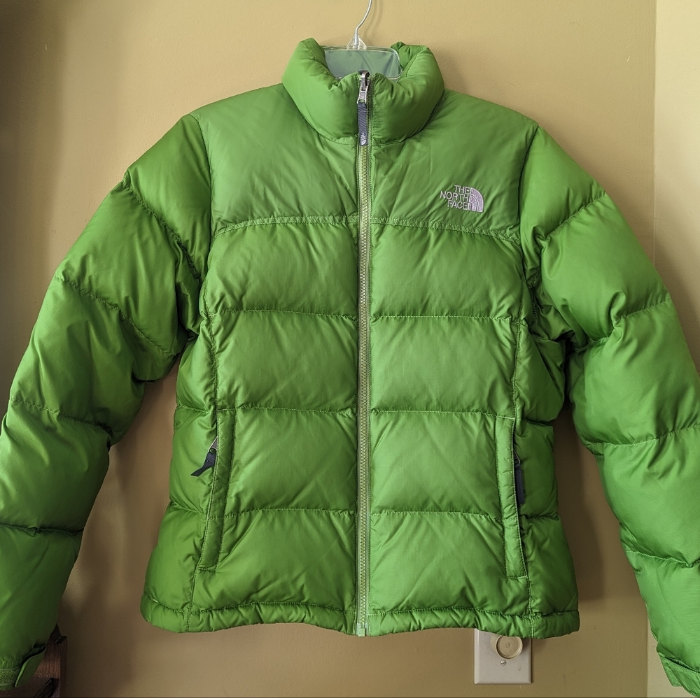 The North Face Nuptse 700 Down Puffer Women's M Green TNF Retro Ski Jacket Coat